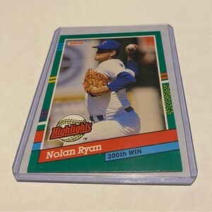 Nolan Ryan 1991 Highlights Donruss Baseball Card 300th Win # BC-15 Vintage